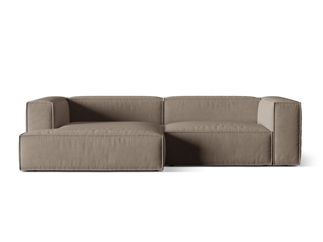 Coltar modular stanga 4 locuri, Nuria-88, Micadoni Home, 292x147x72 cm, catifea, gri beton Colțare